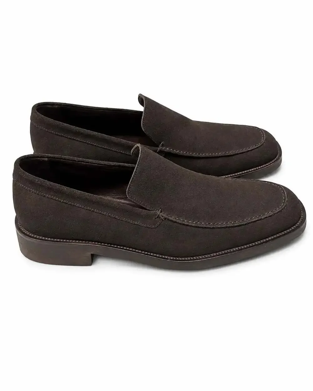 Gucci Mens Black Suede Square Toe Apron Loafers Slip On Shoes EU 46 US 12.5